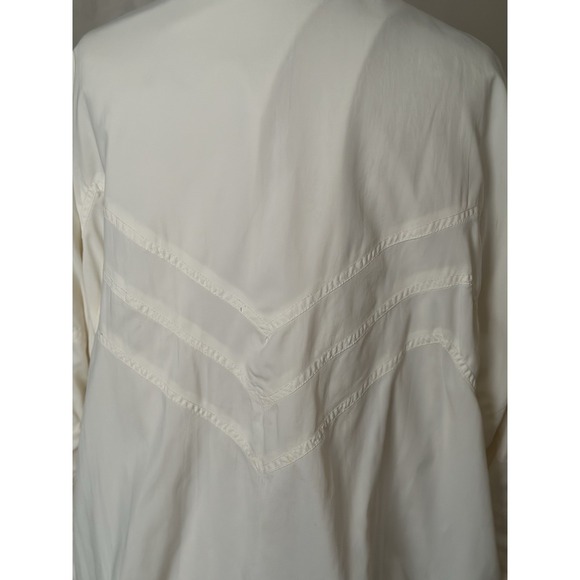Bally Vtg Full Zip Jacket Windbreaker Womens Sz XL Ivory Soft Cotton Logo Lining - Picture 13 of 14